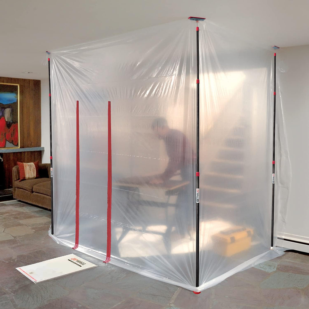 ZipWall ZP2 Teleskopstange mit 3 m Länge für Staubbarriere, Schwarz, Perches DE 3,0 m, Lot de 2 Stan