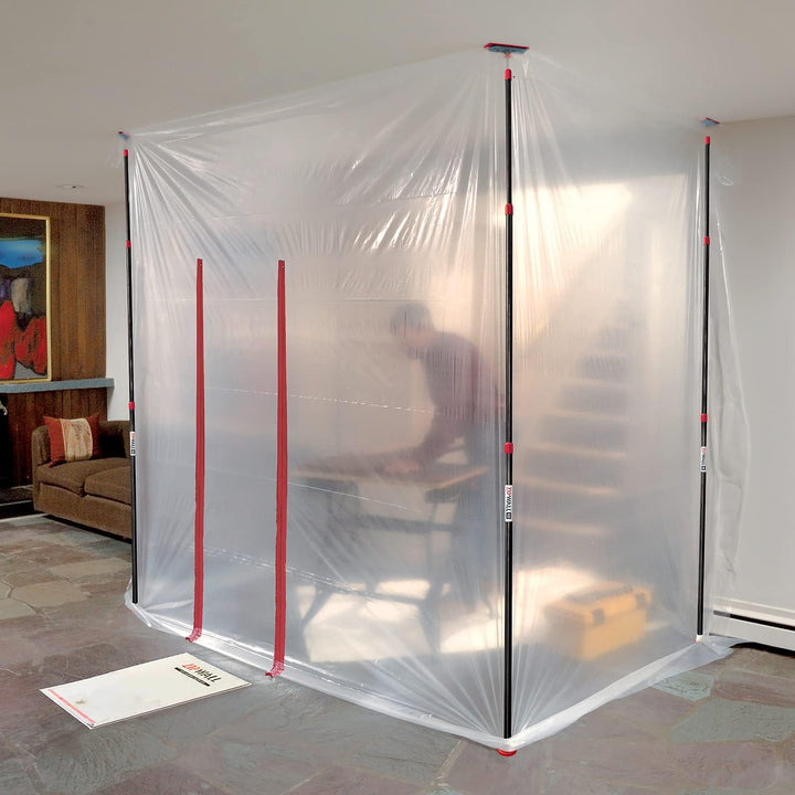 ZipWall ZP2 Teleskopstange mit 3 m Länge für Staubbarriere, Schwarz, Perches DE 3,0 m, Lot de 2 Stan