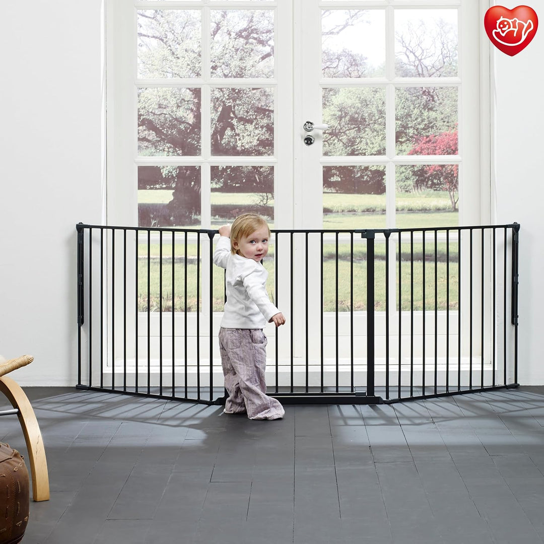 BabyDan Skagen L, 90-223 cm, Treppenschutzgitter/Raumteiler, Schwarz, Made in Denmark - Babygitter/S