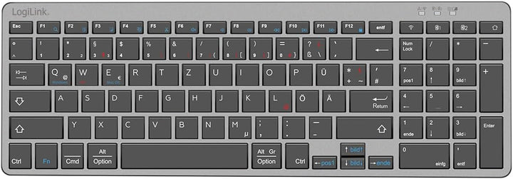 LogiLink ID0215 - Dual-Mode (Funk & BT) Tastatur & Maus Set für Windows/Android/iOS mit bis 1600 DPI