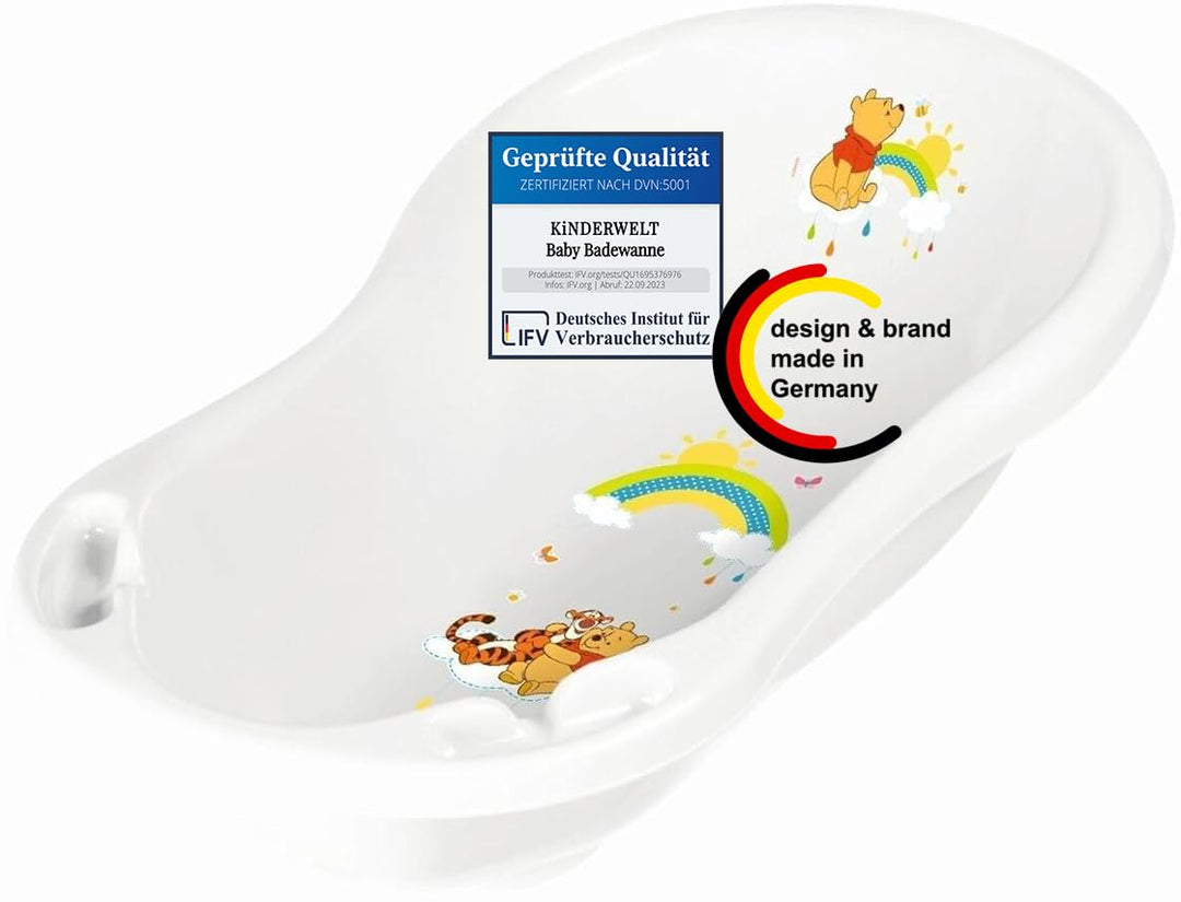 KiNDERWELT Babywanne 84 cm - Baby Badewanne mit Disney Winnie Pooh - BPA-Frei - Wanne zum Baden für