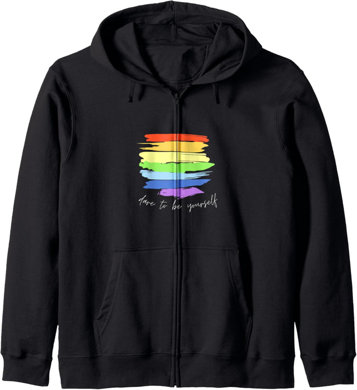 Dare to be Yourself Pride LGBT Regenbogenflagge Kapuzenjacke