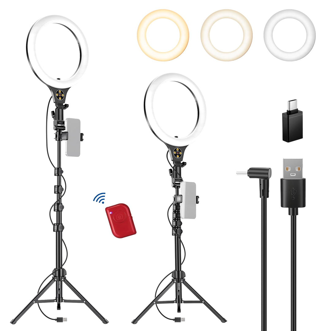 NEEWER Entry Level Version 10,5" 10W Ring Light mit 66" Stativständer, Überkopf Handyhalterung Kompa