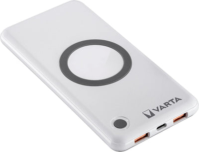 VARTA 2 in 1 Power Bank und Wireless Charger, kabelloses Ladegerät, Powerbank 15000mAh, LED Ladestan