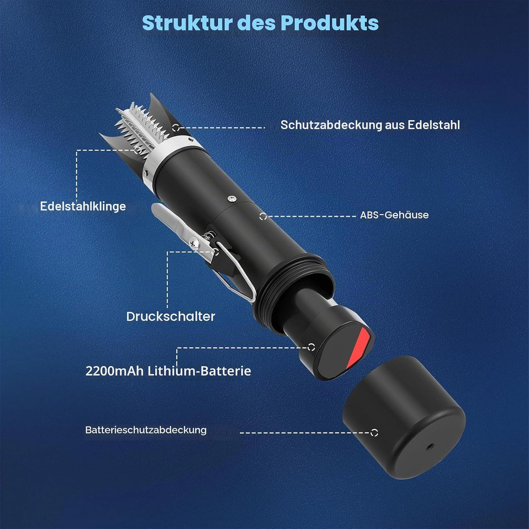 Elektrischer Fisch-Entschupper, Kabelloses wiederaufladbares, 2 Head und Handschuhen – Professionell