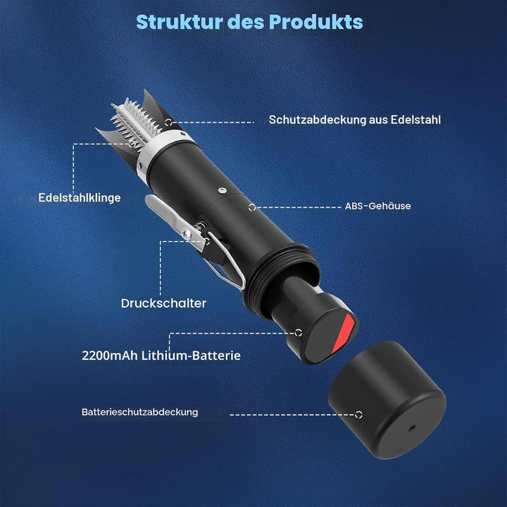 Elektrischer Fisch-Entschupper, Kabelloses wiederaufladbares, 2 Head und Handschuhen – Professionell