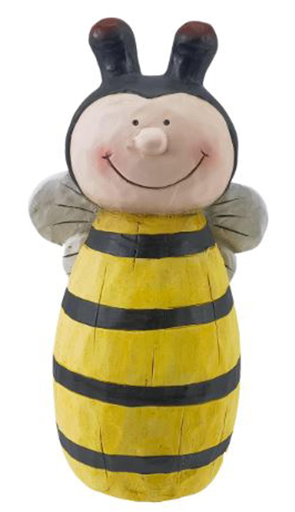 Zaunhocker Biene H: 23 cm aus Terrakotta - Zaun Deko Garten, Tierfigur Pfostenhocker, Zaunfigur, Gar