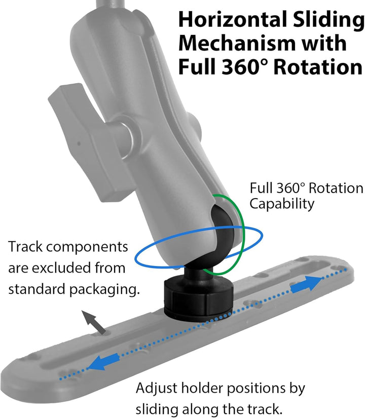 Kugelhalterung, 38mm / 1,5 Zoll/C Size Trackball-Basis, kompatibel mit RAM Mount, YakAttack GearTrac