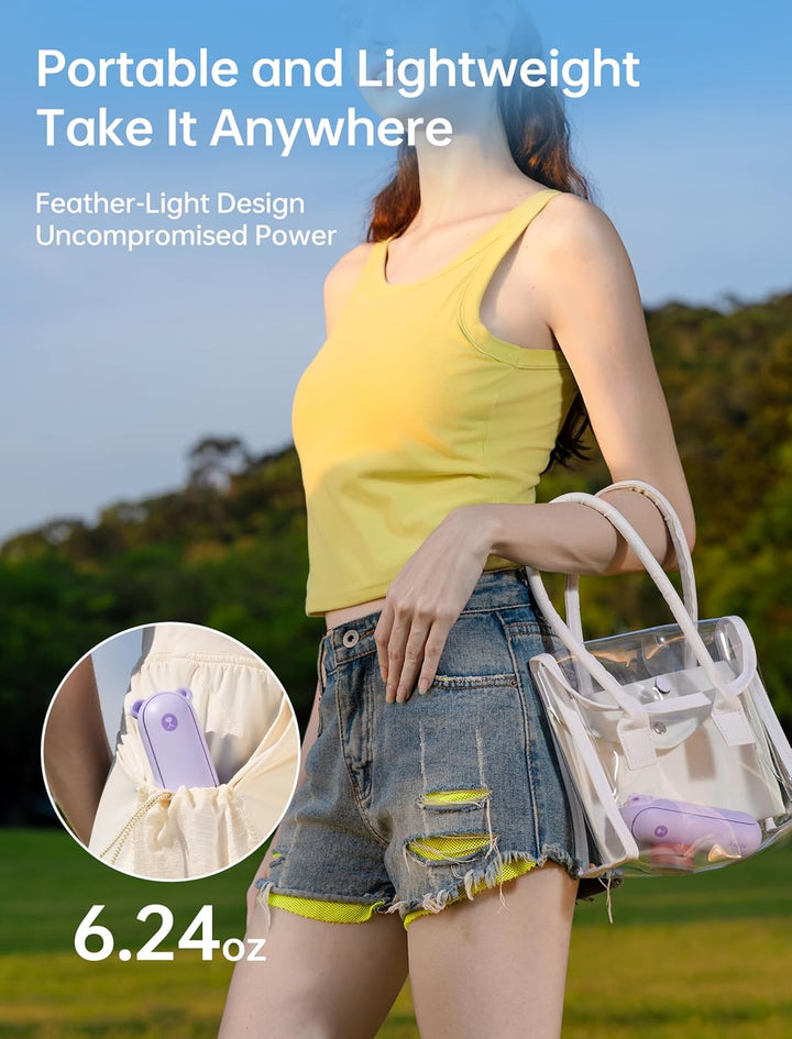 JISULIFE Handventilator Mini Ventilator 3 IN 1, mit 4500 mAh Powerbank USB Akku Klein, Batteriebetri