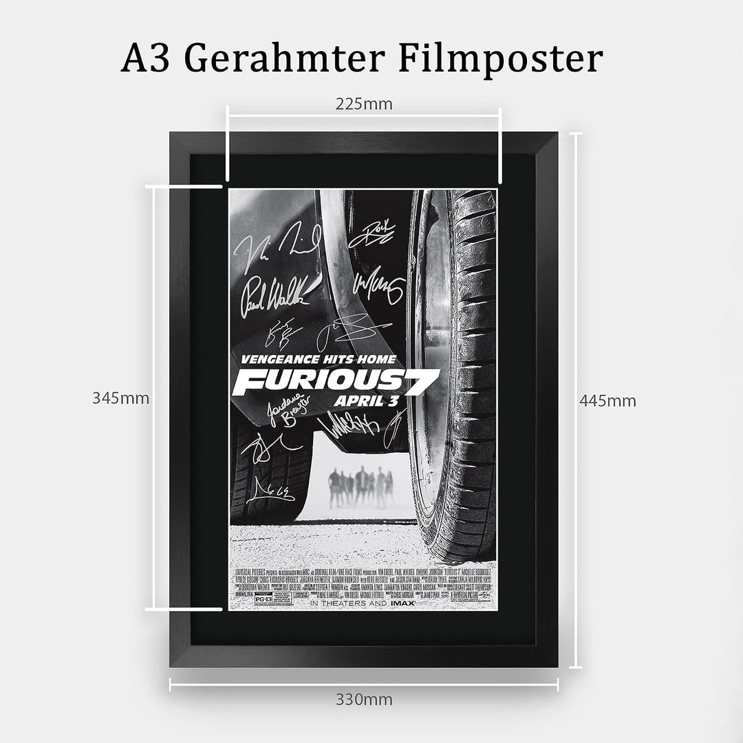 HWC Trading FR A3 Fast &amp; Furious 7 Vin Diesel, Paul Walker, Dwayne Johnson Geschenke, gedrucktes Pos