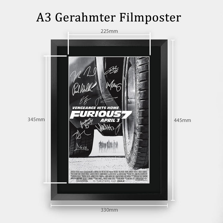 HWC Trading FR A3 Fast &amp; Furious 7 Vin Diesel, Paul Walker, Dwayne Johnson Geschenke, gedrucktes Pos