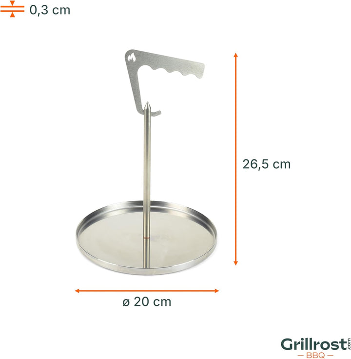Grillrost.com Das Original Edelstahl Spiessturm mit Wanne - für Grill Smoker und Backofen