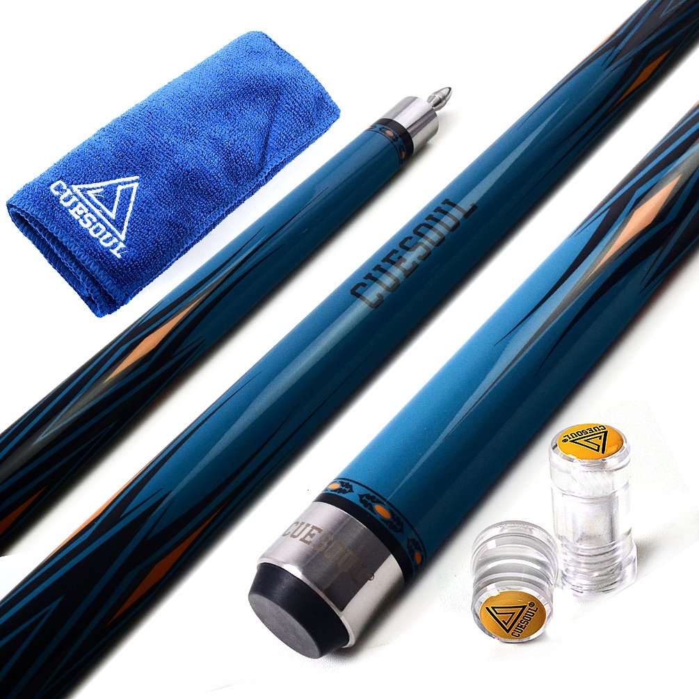 DHOLE CUESOUL 58 "2 Piece Maple Billiard Queue 19 Unzen Blau 11.5mm, Blau 11.5mm