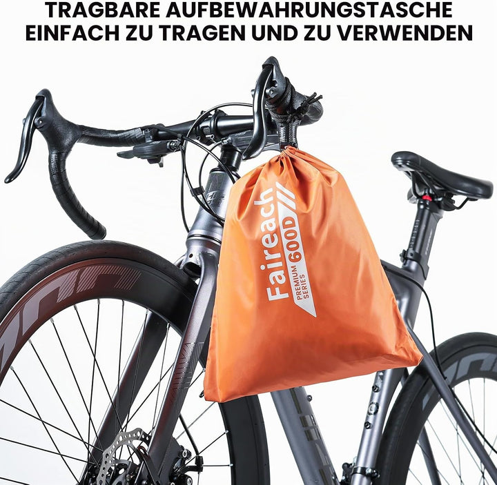 Fahrradabdeckung Wasserdichte &amp; Reissfeste Fahrradschutzhülle mit Schlosslöchern – inkl. Aufbewahrun