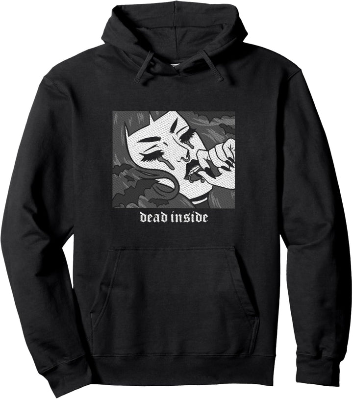Goth Punk Dead Inside Occult Grunge Witch Pop Art Egirl Pullover Hoodie