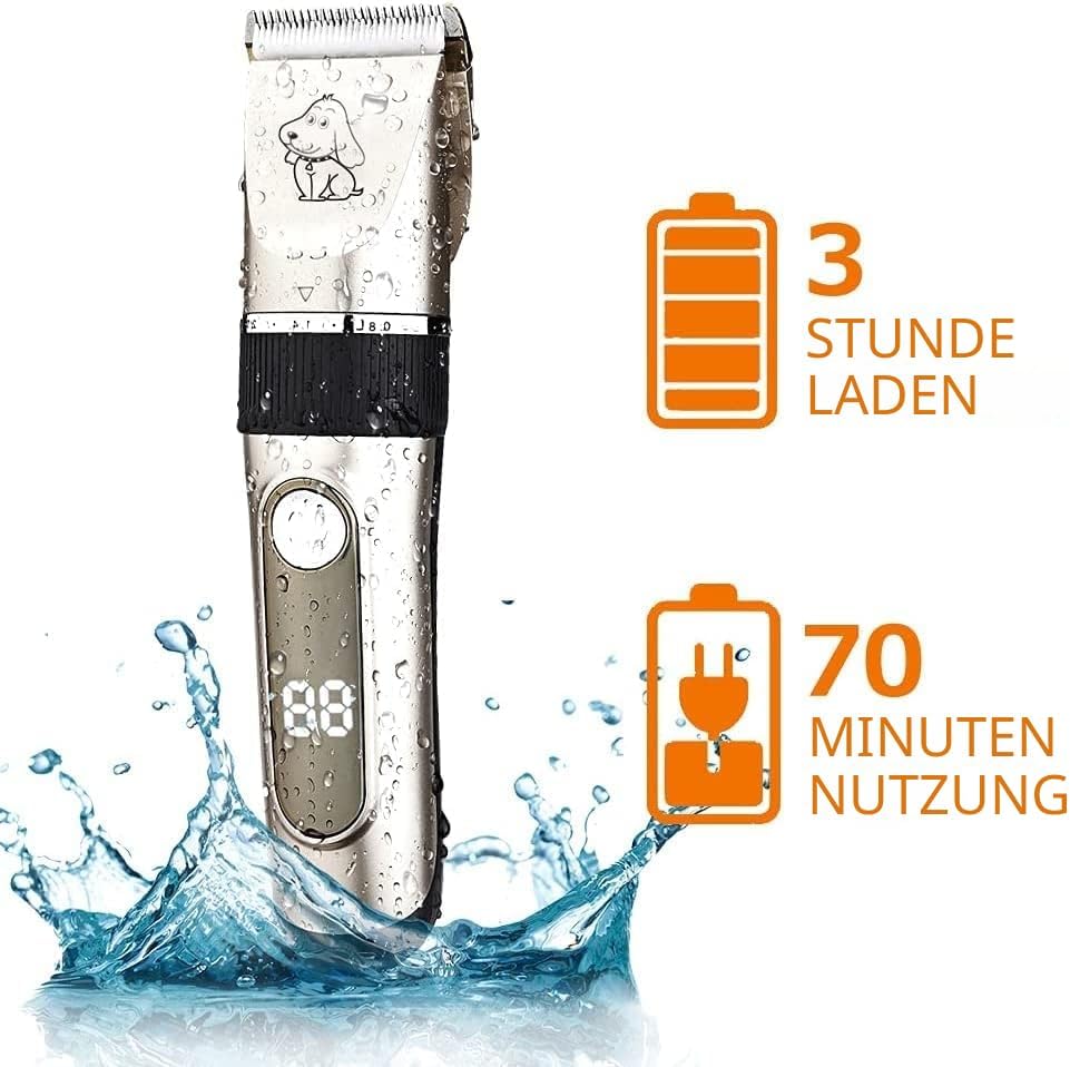KAEFUYS Schermaschine Hund - IPX7 Wasserdichte Hundeschermaschine Professionelle Tierhaarschneidemas