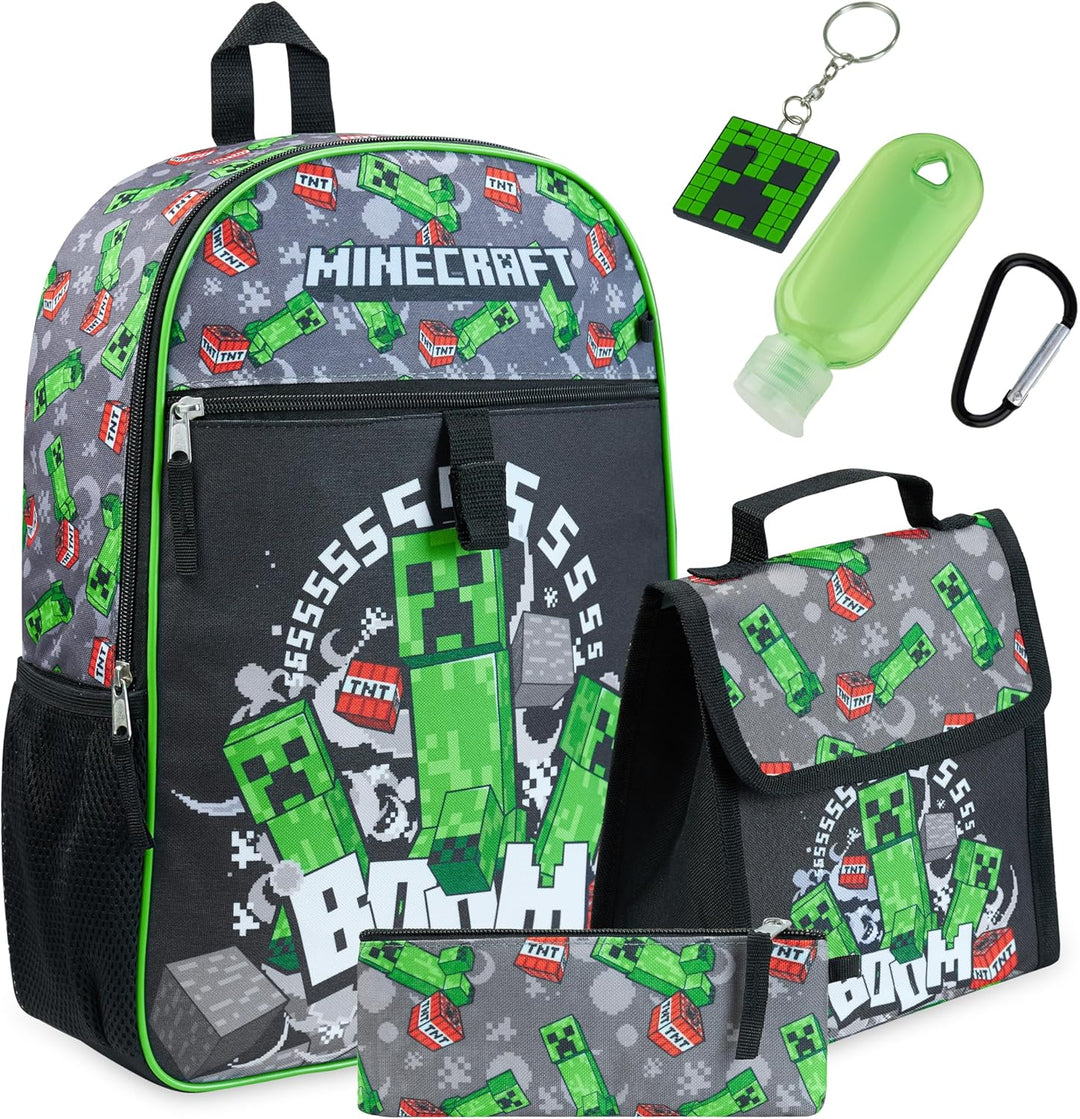Minecraft Rucksack für Kinder, Schulanfang, Schulranzen, Jungen, Grundschule, mit Zubehör Mehrfarbig