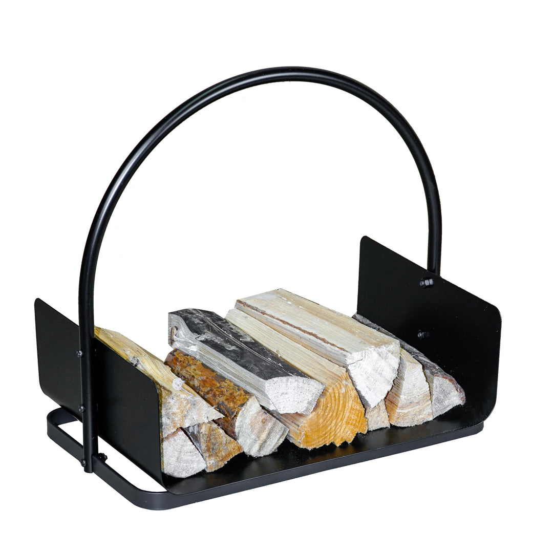 Loywe Holzkorb Kaminholz 47X30X42CM Holzwiege Kamin Feuerholzkorb Metall Brennholzkorb für Innen und