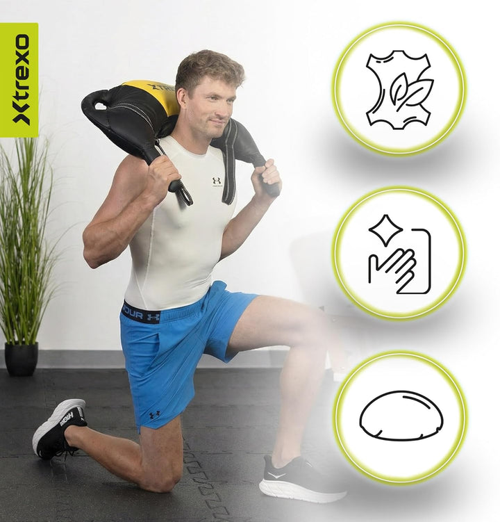 TREXO Bulgarian Exercise Bag 15 kg Krafttraining Fitness Ausdauer Perfekt für Zuhause und Fitnessstu