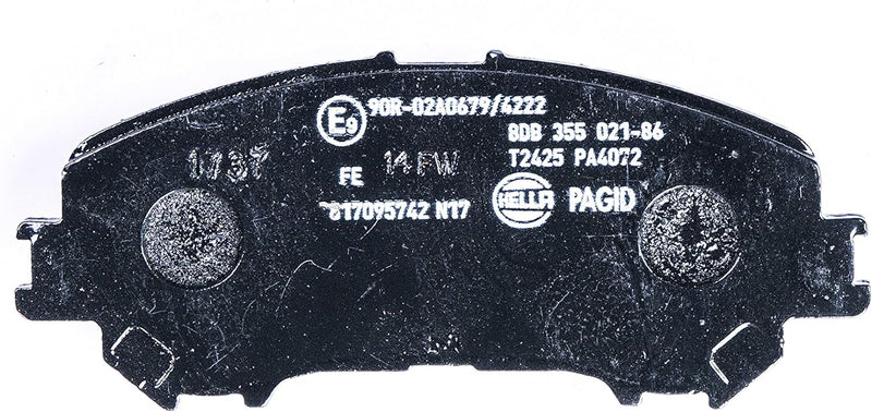 HELLA PAGID 8DB 355 021-861 Bremsbelagsatz - T2425 - Dicke/Stärke: 16.7mm - mit akustischer Verschle