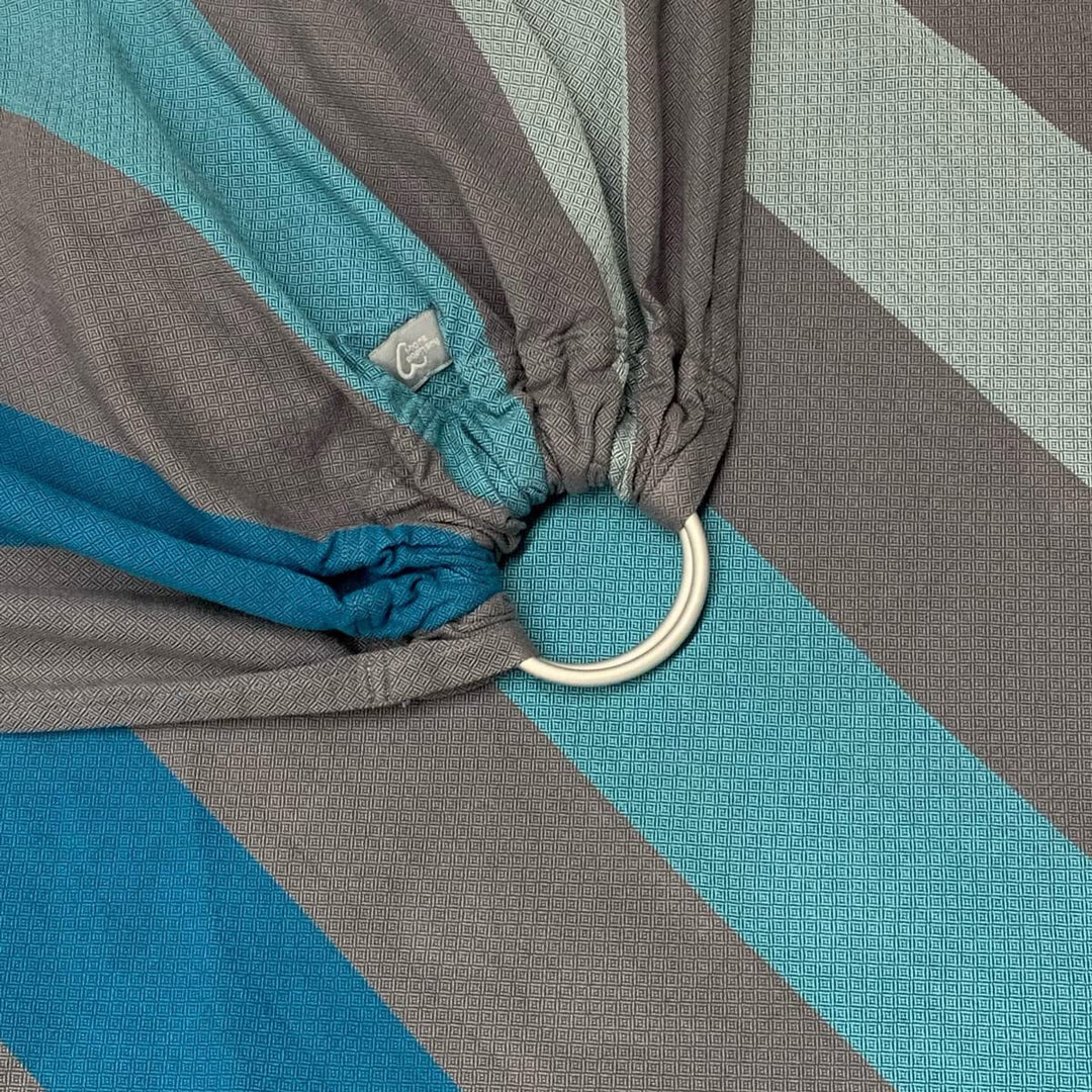 Hoppediz Ring-Sling, Baby-Tragetuch ab Geburt, 100 % schadstoffgeprüfte Baumwolle, Design Brighton,