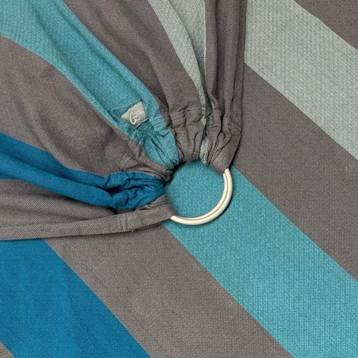 Hoppediz Ring-Sling, Baby-Tragetuch ab Geburt, 100 % schadstoffgeprüfte Baumwolle, Design Brighton,