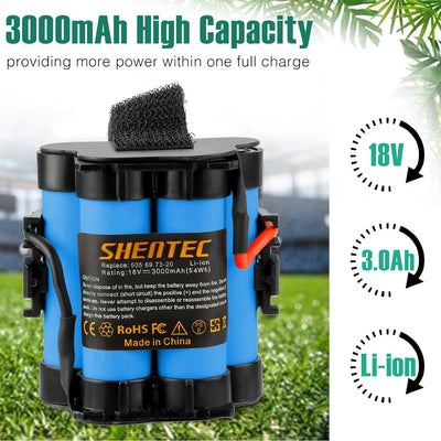 Shentec 18V 3000mAh Akku Lithium Akku Kompatibel mit Gardena Mähroboter R80Li R75Li R70Li R50Li R45L