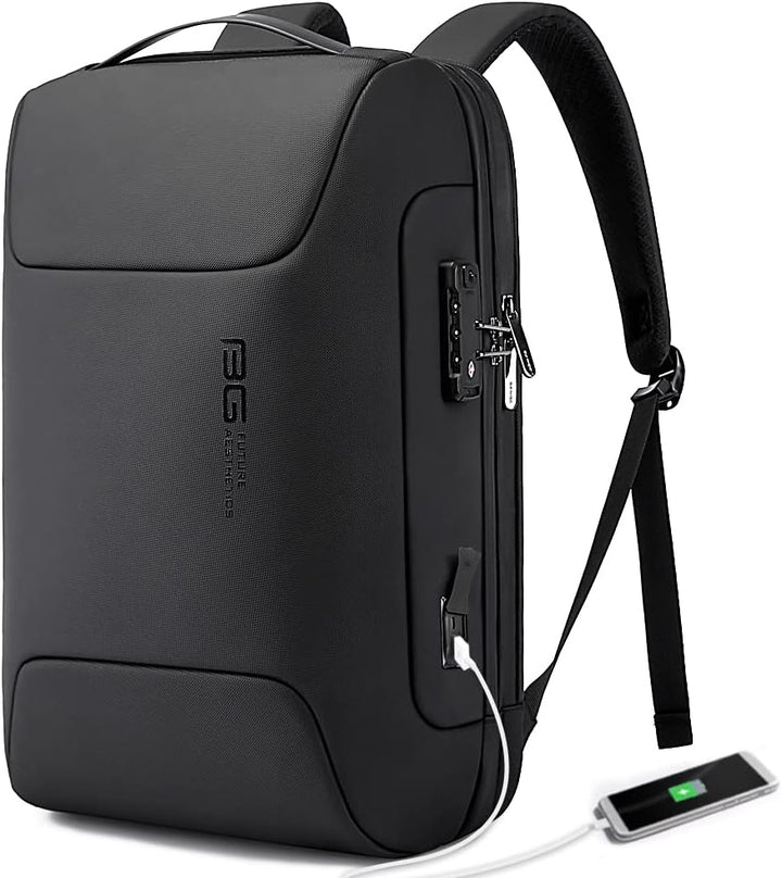 BANGE Anti-Diebstahl-Rucksack mit USB-Ladeanschluss, leichter Business-Rucksack für Damen und Herren