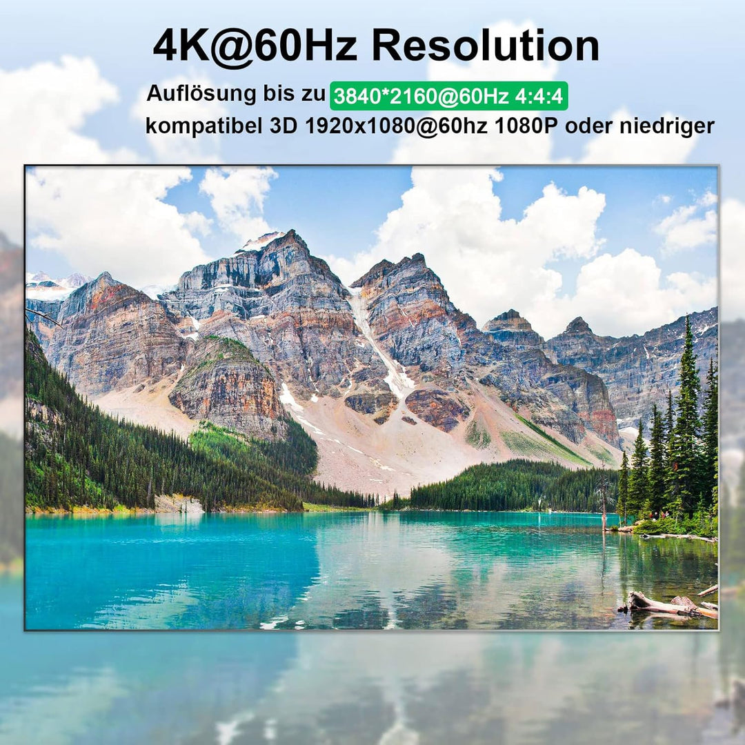 USB 3.0 KVM Switch HDMI 4 Port, 4K@60Hz Simulation EDID KVM Switch 4 PC 1 Monitore, HDMI 2.0 KVM-Swi