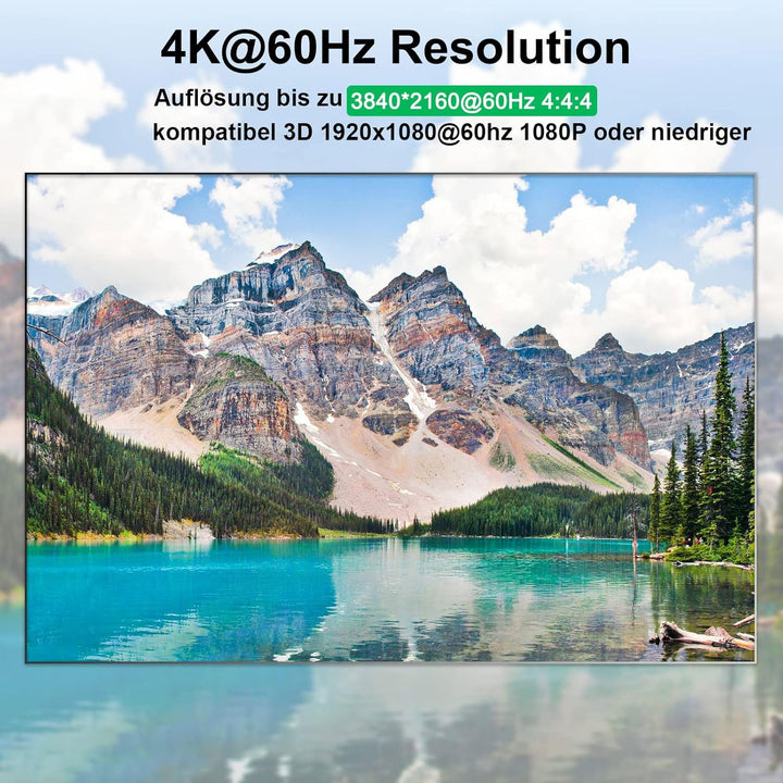 USB 3.0 KVM Switch HDMI 4 Port, 4K@60Hz Simulation EDID KVM Switch 4 PC 1 Monitore, HDMI 2.0 KVM-Swi