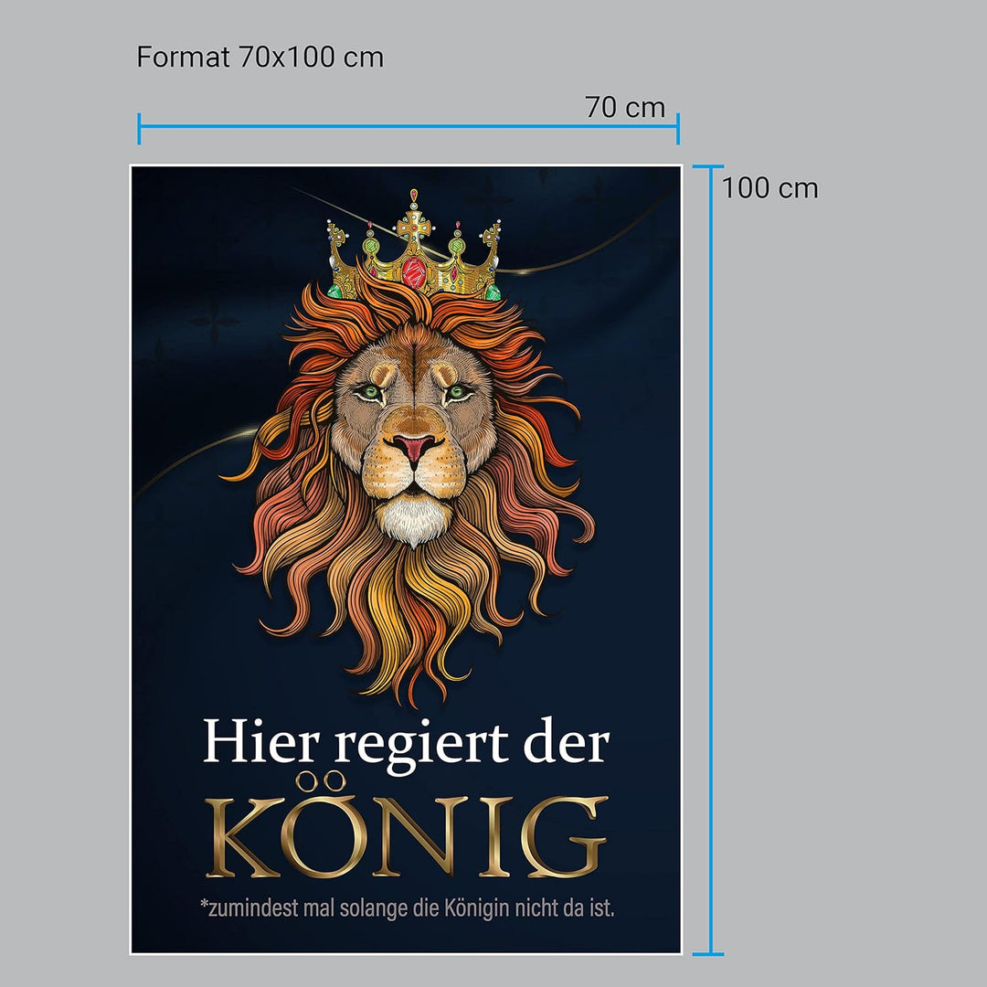 wandmotiv24 Poster als Wanddeko, Grösse 100x70cm, Hier regiert der König, Löwe, Königin, Afrika, Tie