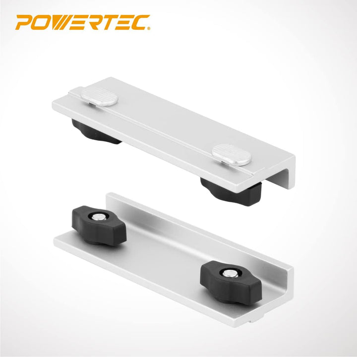 POWERTEC 71696 Universal-Langanschlag-Set, T-Schienen-Anschlagblock für T-Track-Holzbearbeitung, Sch