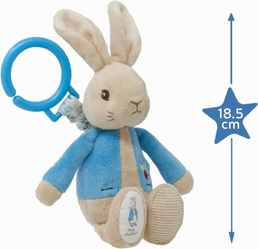 Rainbow Designs PO1451 Beatrix Potter Peter Rabbit Jiggle Attachable Soft Toy - Unisex Pram Toy for