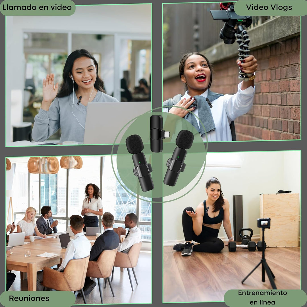 Kabelloses Mikrofon für iPhone, iPad, Android, PC, mit USB-C, Ansteckmikrofon mit Clip für Videoaufn