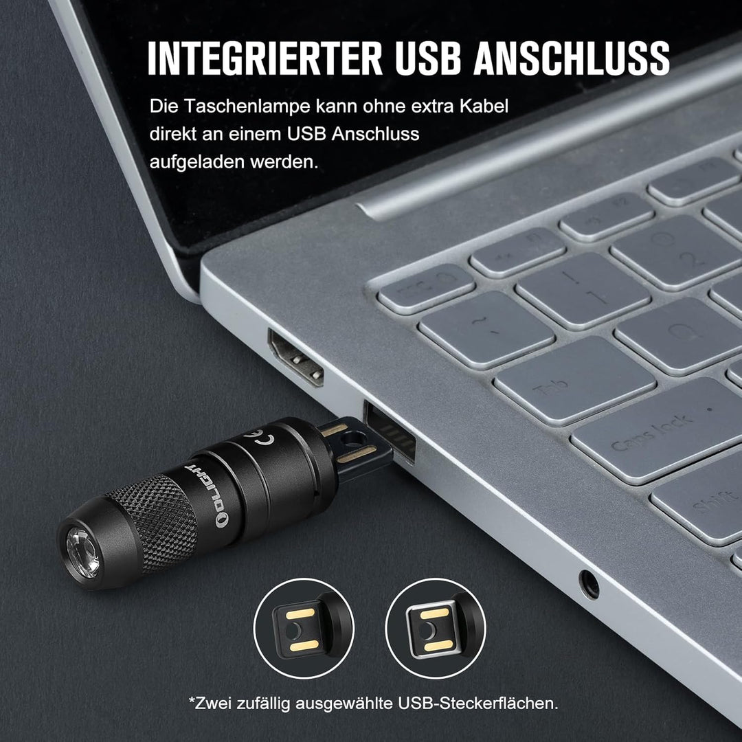OLIGHT iMini 2 Mini LED USB-Aufladbare Taschenlampe Schlüsselhänger mit magnetischen Basis, 50LM 19,