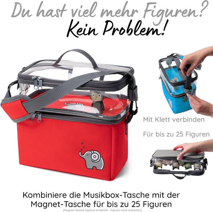 fantifant Musikbox Tasche für Toniebox [ + Netzbeutel für Tonies ] Flexible TRANSPORTTASCHE FÜR TONI