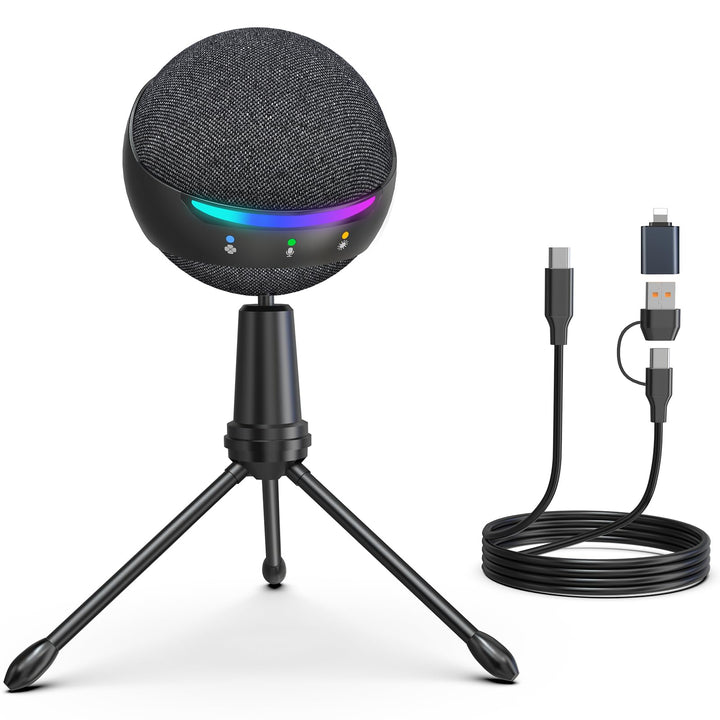 zealsound USB Mikrofon für iPhone, PC, Mac,PS4/PS5 – Geräuschunterdrückung Touch-Stummschaltung Echo