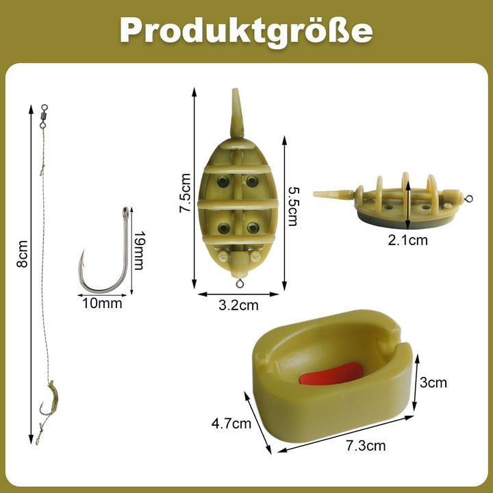 Method Feeder Set, 6 Stück Feeder Zubehör mit Angelhaken(Grösse 2), Fishing Feeder Futterkorb Angeln