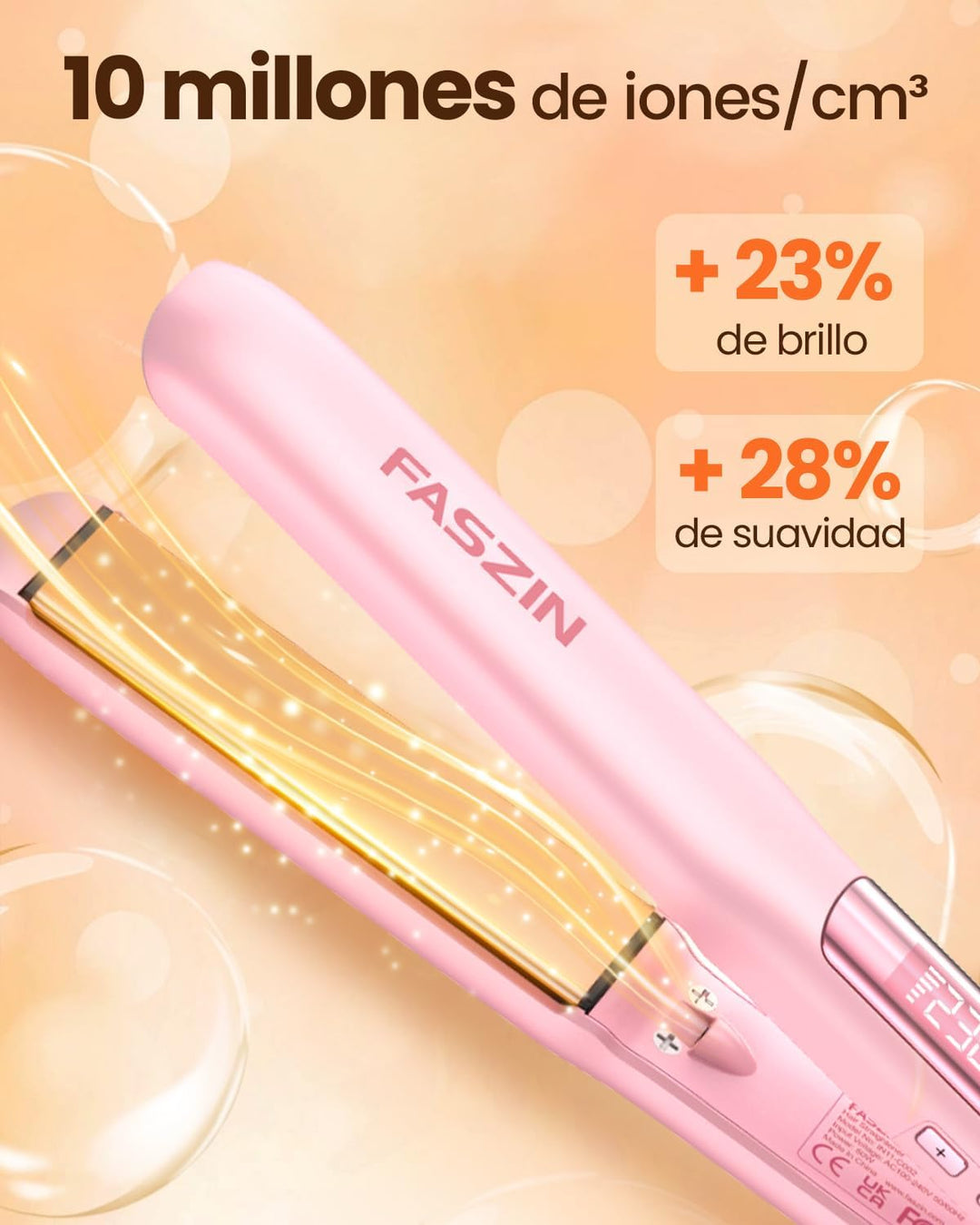 Faszin 2 in 1 Glätteisen Locken und Glätten, 20s Schnellaufheizung, Titanplatten Ionen Haarglätter f