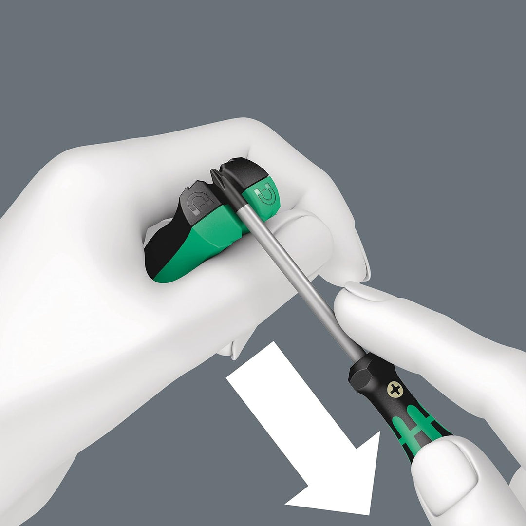 Wera 05008873001 Kraftform Kompakt Stubby 1 Schraubendreher mit Bit Magazin, 6-teilig & 05033404001