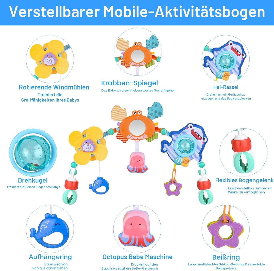 Gaethra Kinderwagen Spielzeug für Spielbogen Baby Motorikspielzeug, Babies Spielebogen für Babybett