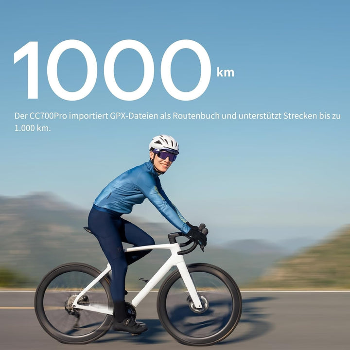 GEOID CC700 Pro GPS Fahrradcomputer mit 2,8 Zoll Touchscreen Farbbildschirm – Kabelloser Fahrradtach