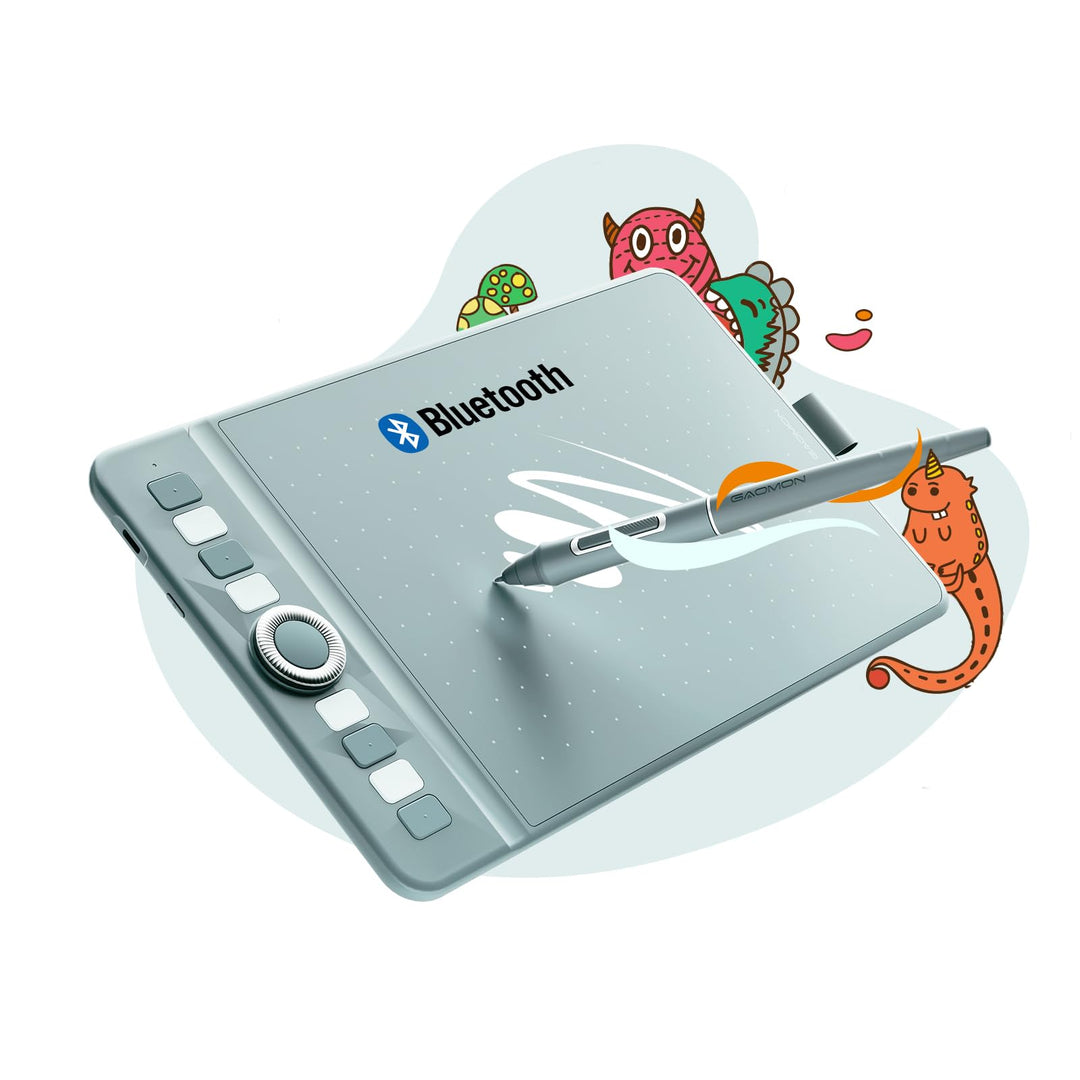GAOMON WH851 Drahtloses Grafiktablett, Batteriefreier AP519 Digitaler Stift, 8 Programmierbare Druck