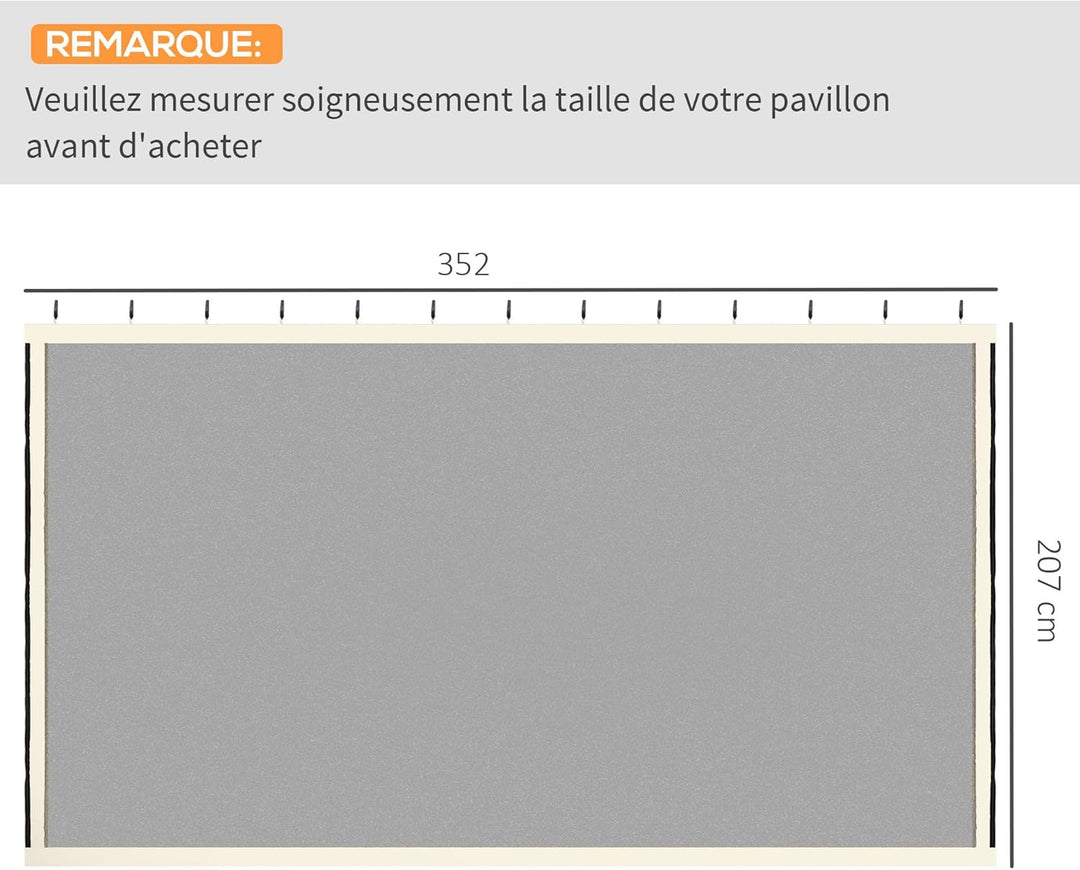 Outsunny Moskitonetze für Pavillon Barnum Gartenpavillon 3 x 4 m – Set mit 4 Moskitonetzen mit Reiss