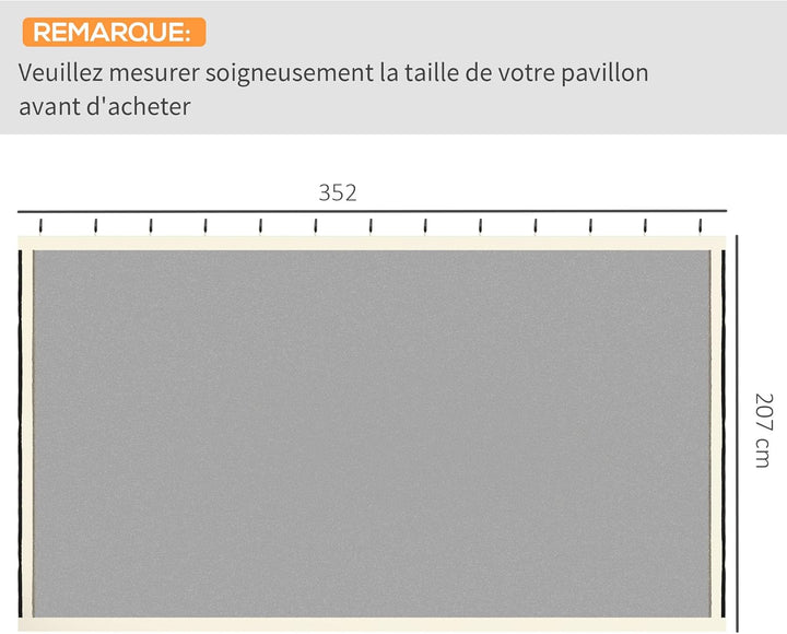 Outsunny Moskitonetze für Pavillon Barnum Gartenpavillon 3 x 4 m – Set mit 4 Moskitonetzen mit Reiss