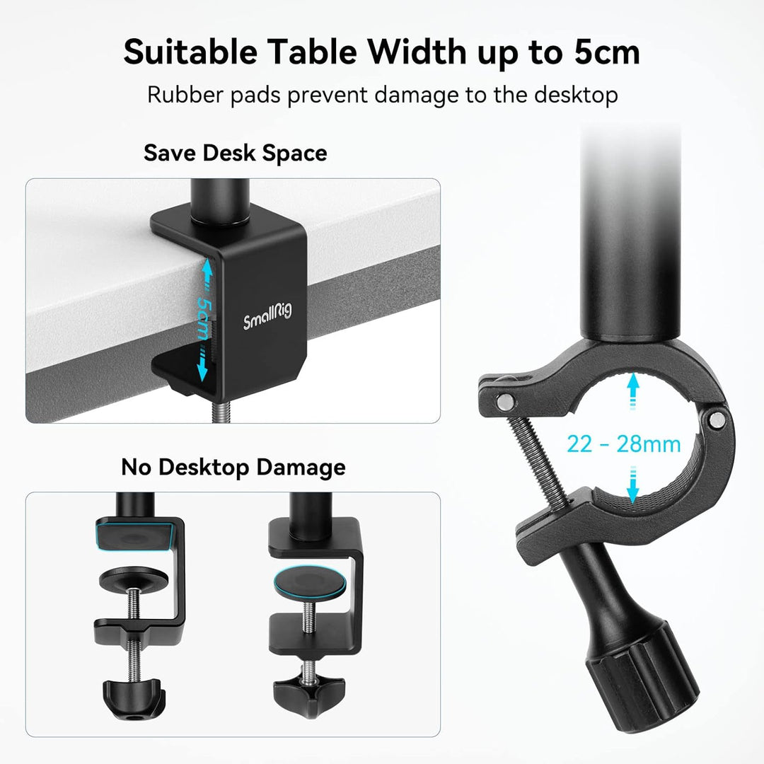 SMALLRIG Kamera-Tischhalterung mit magischem Arm und 1/4-Zoll-Kugelkopf, Verstellbarer 13-35,4-Zoll-