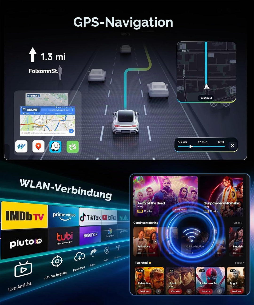 4G+64G Rimoody Android Autoradio für Nissan Qashqai J10 2006-2016 9 Zoll HD Touchscreen Autoradio mi