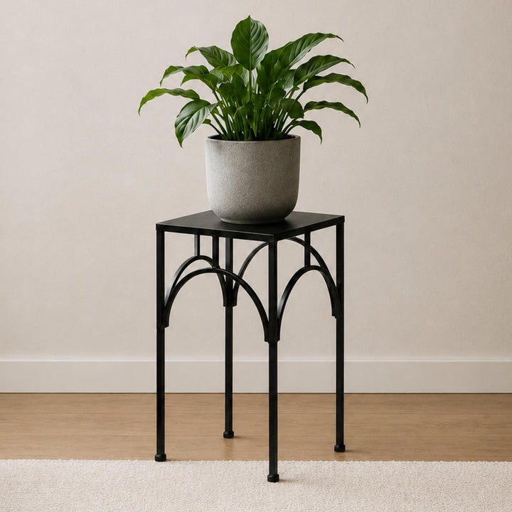 DanDiBo Blumenhocker Metall Schwarz Eckig Blumenständer Beistelltisch 96449 Blumensäule Pflanzenhock