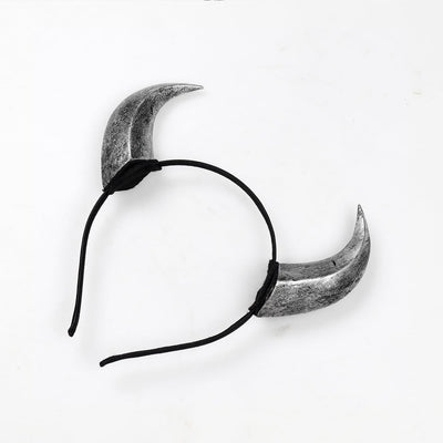 keland Maleficent Hörner Haarreif Tiefling Hörner Kopfschmuck Teufelshörner Halloween (G-Grau), G-gr