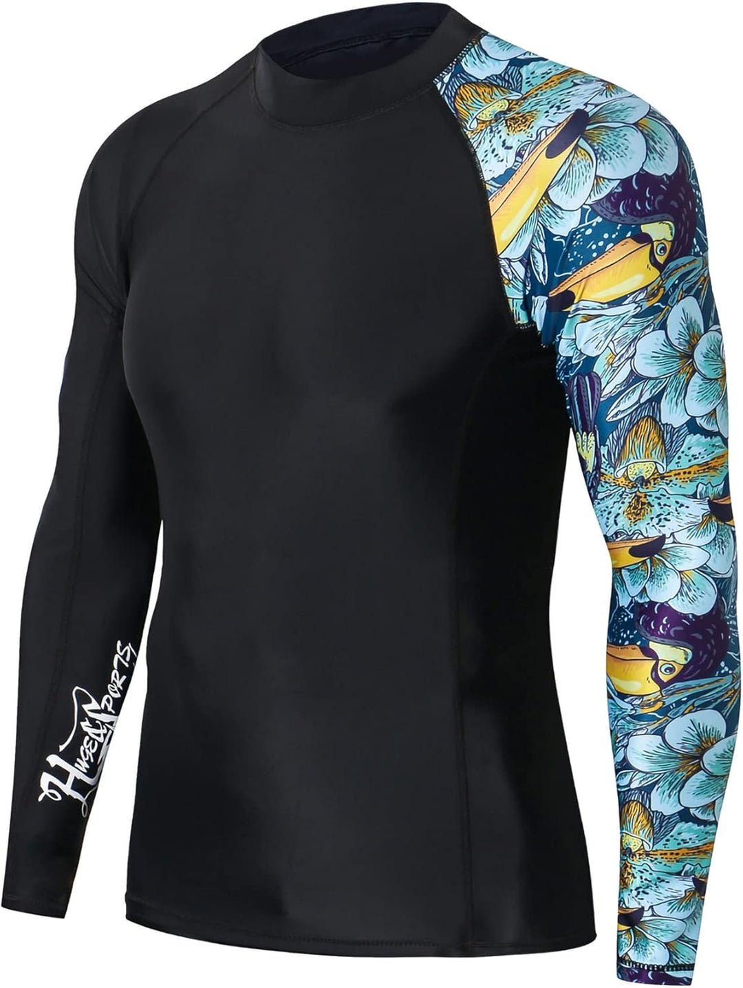 HUGE SPORTS Herren Spleiss Rashguard Langarm Rash Guard Shirt Langarmshirt alle Outdoor Aktivitäten